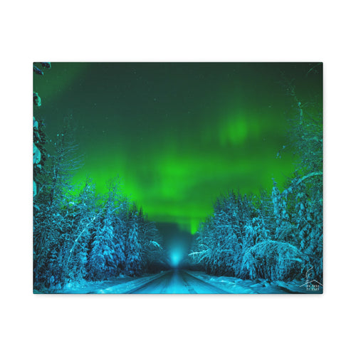 Alaska Aurora Road – Northern Lights Canvas Print