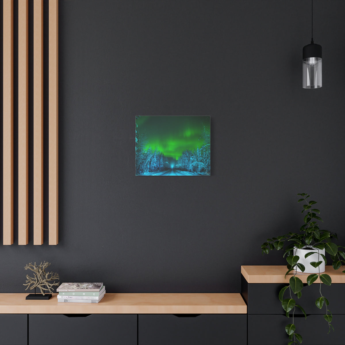 Alaska Aurora Road – Northern Lights Canvas Print