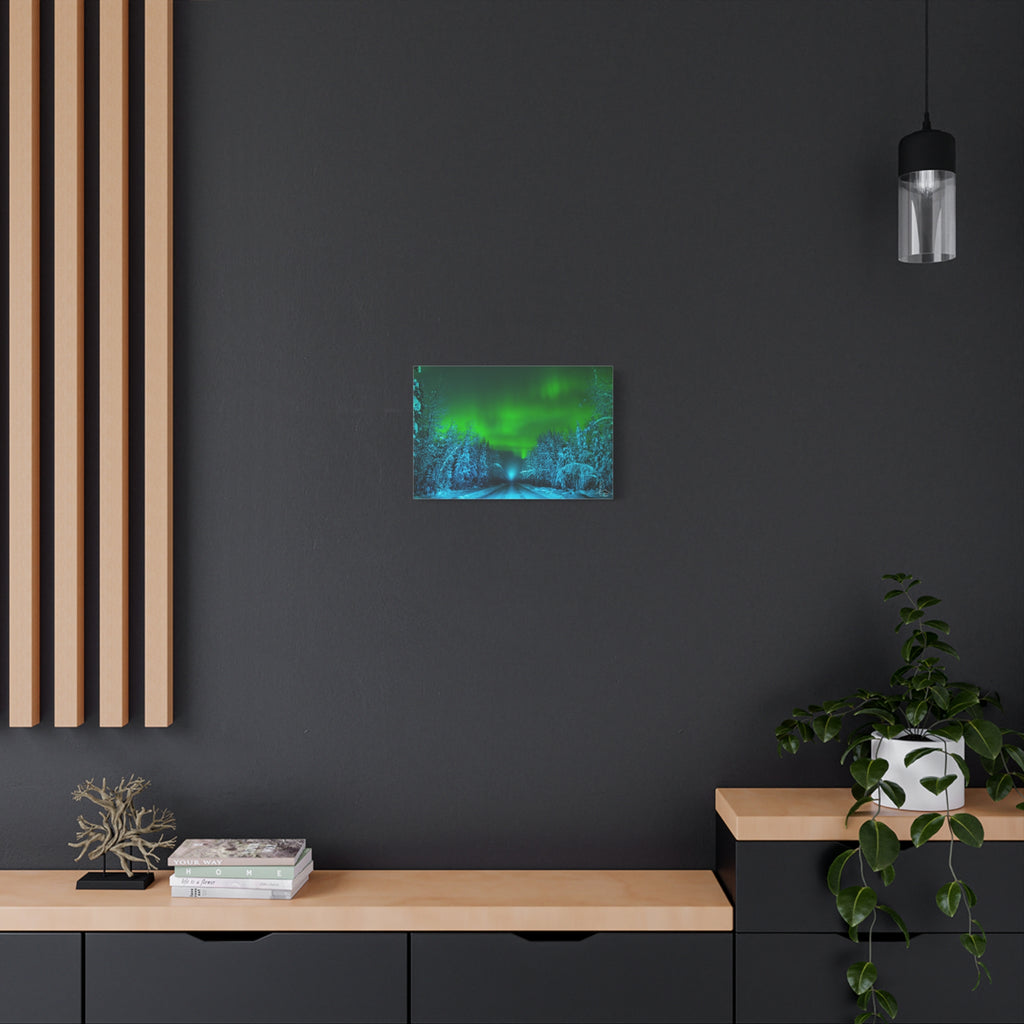 Alaska Aurora Road – Northern Lights Canvas Print
