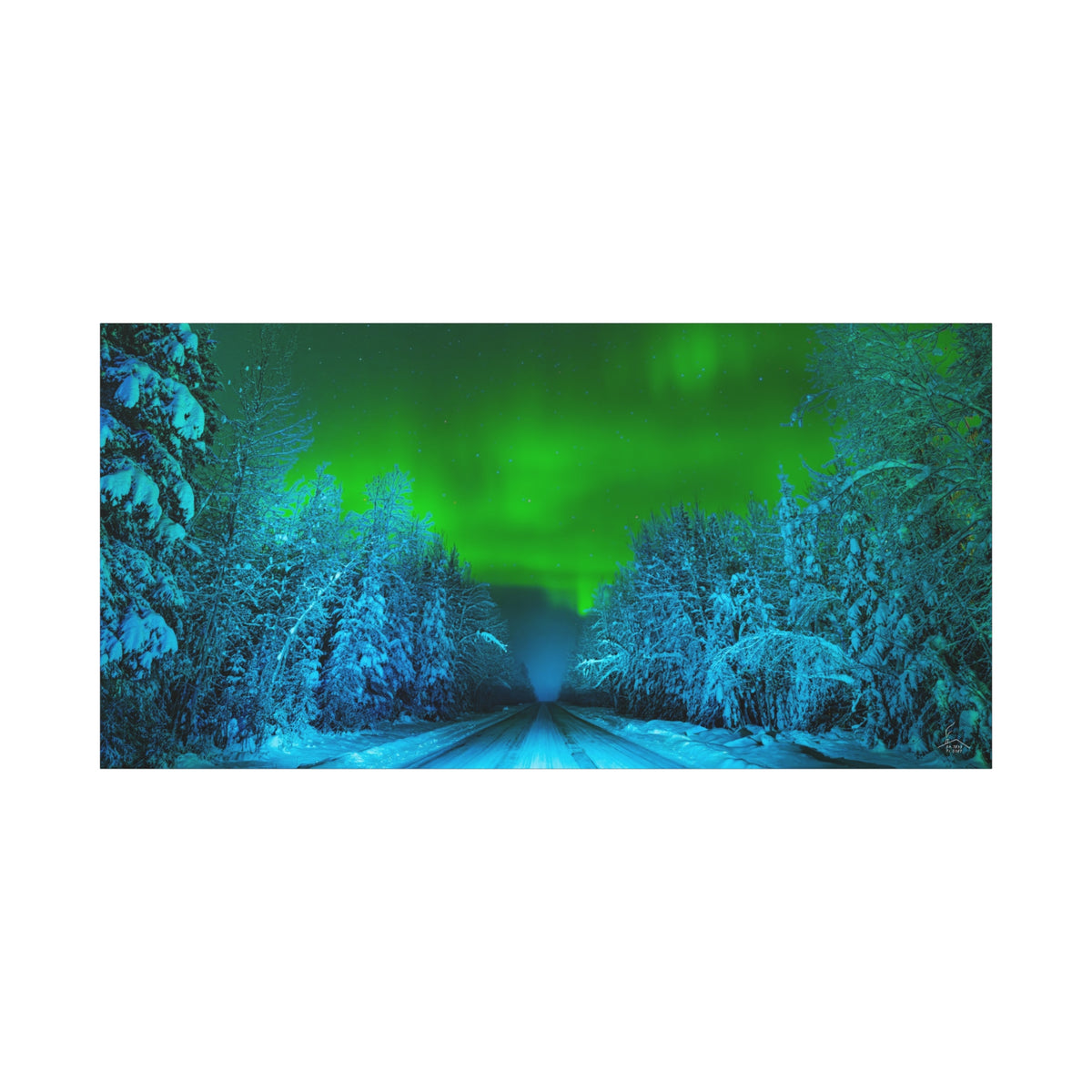 Alaska Aurora Road – Northern Lights Canvas Print