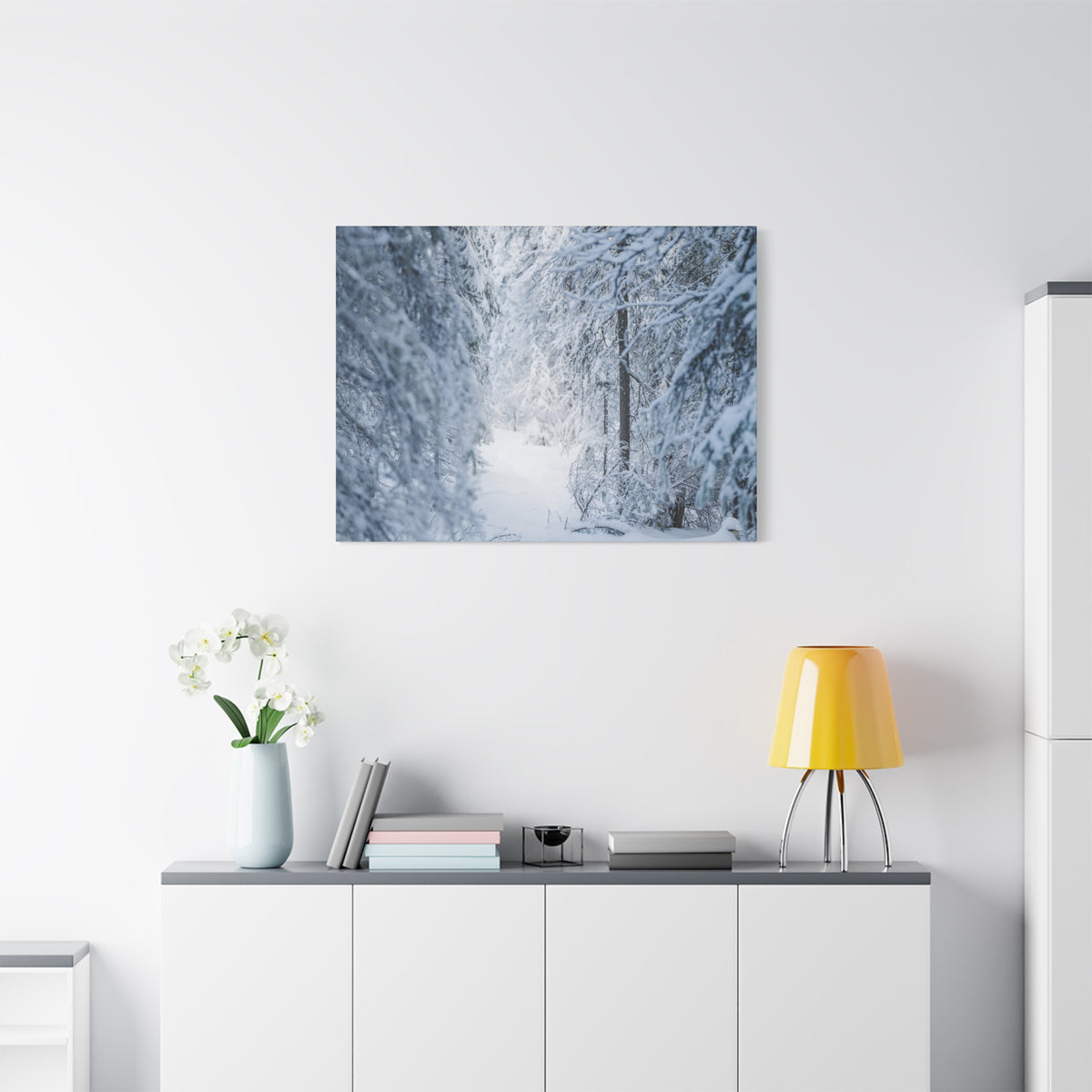 Winter Forest in Alaska Canvas Wall Art | Snowy Landscape Photography