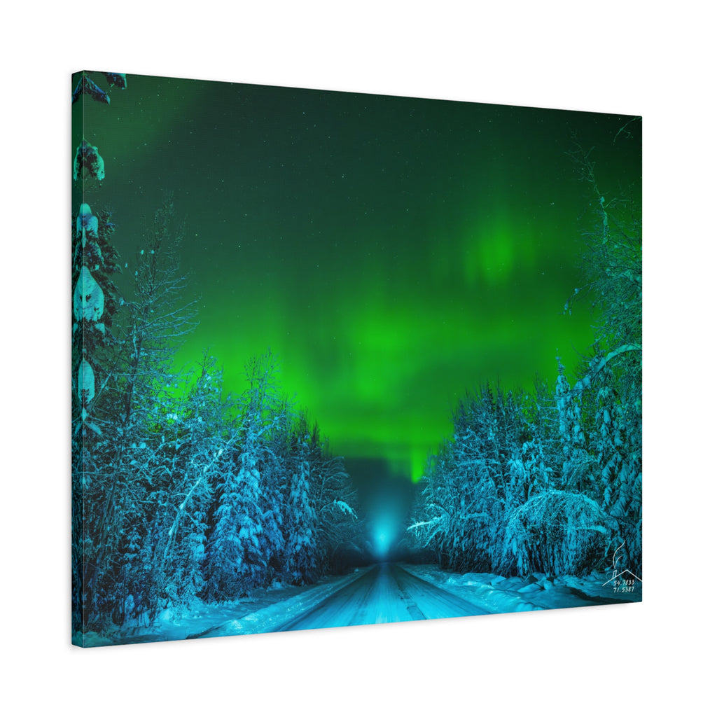 Alaska Aurora Road – Northern Lights Canvas Print