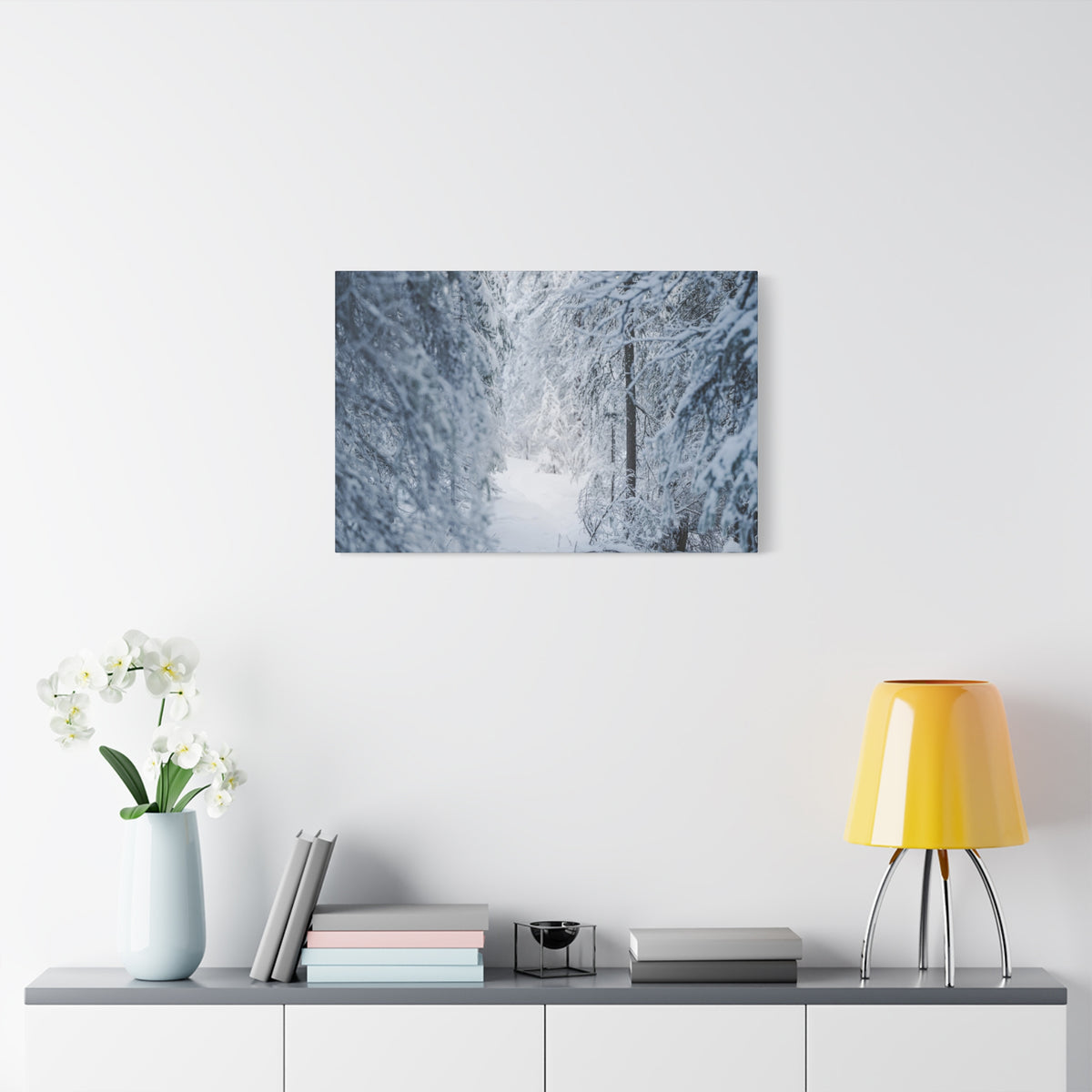 Winter Forest in Alaska Canvas Wall Art | Snowy Landscape Photography