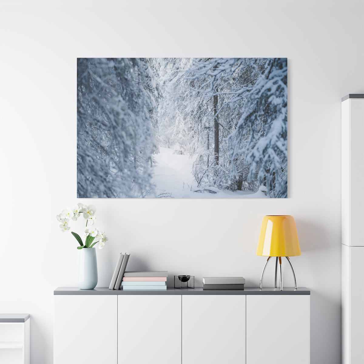 Winter Forest in Alaska Canvas Wall Art | Snowy Landscape Photography