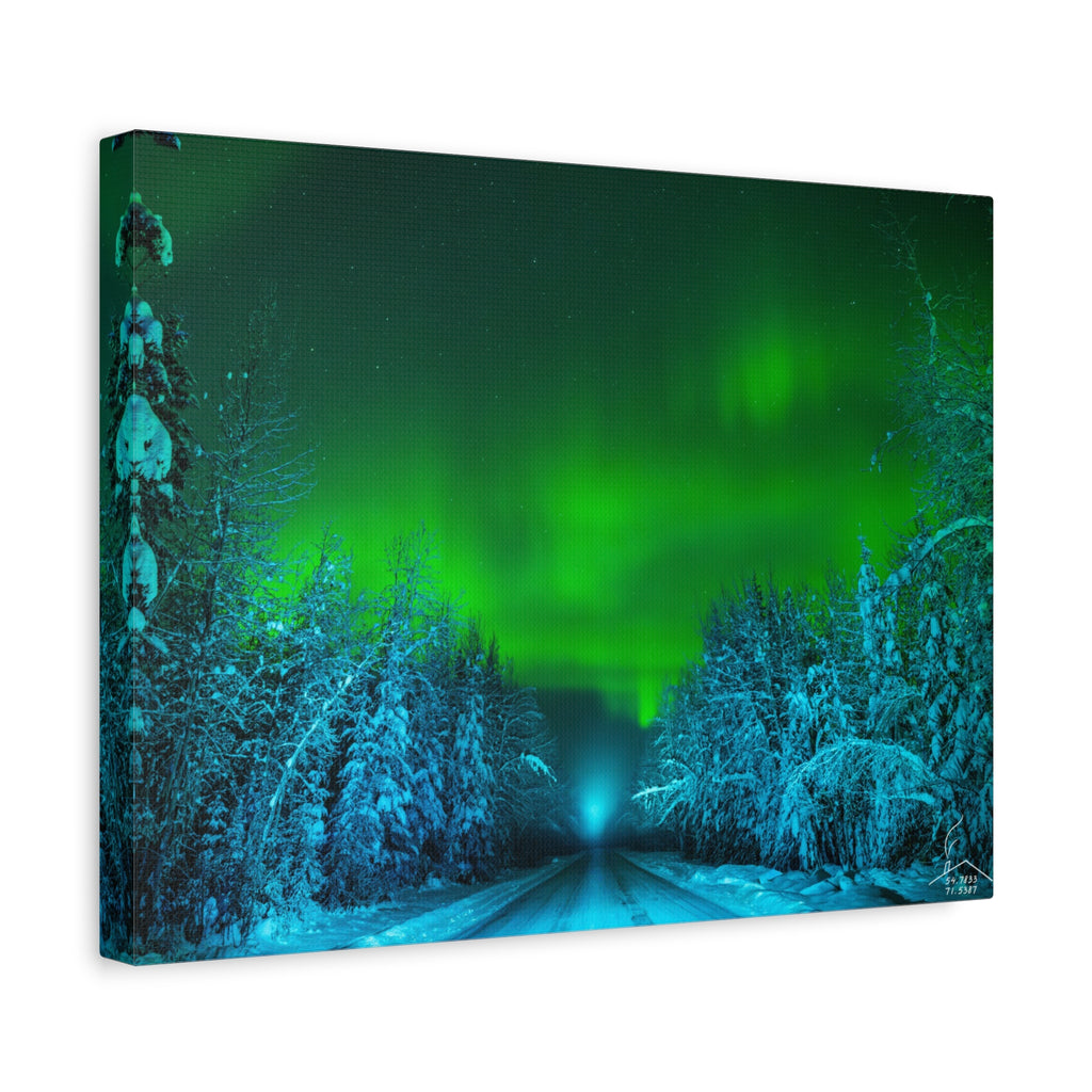 Alaska Aurora Road – Northern Lights Canvas Print
