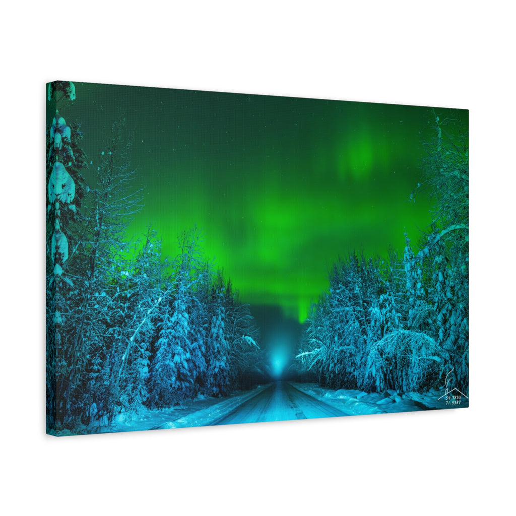 Alaska Aurora Road – Northern Lights Canvas Print