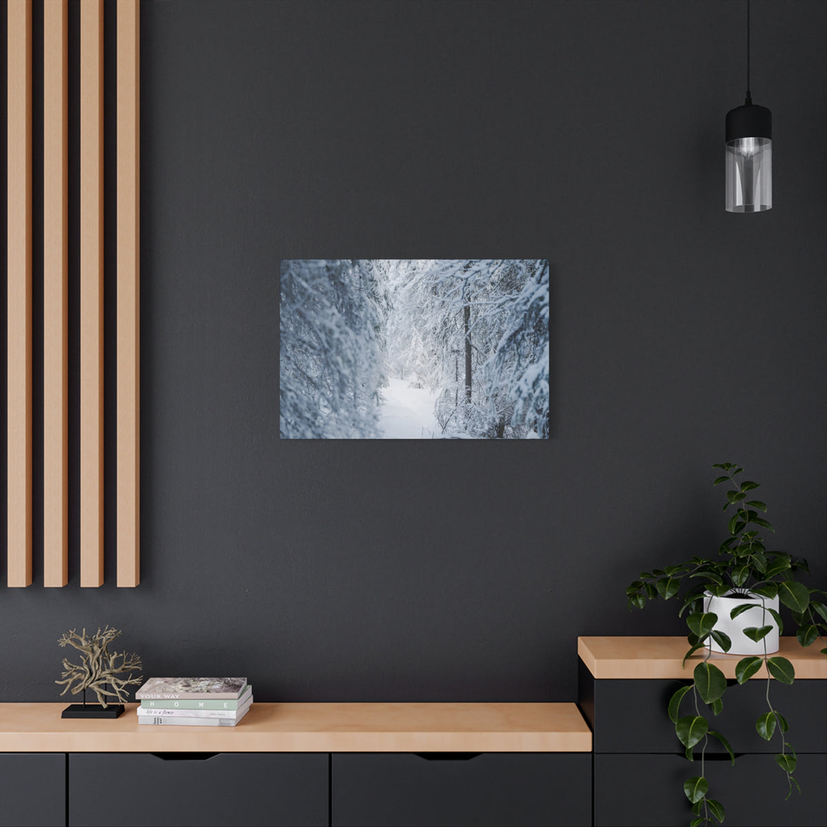 Winter Forest in Alaska Canvas Wall Art | Snowy Landscape Photography