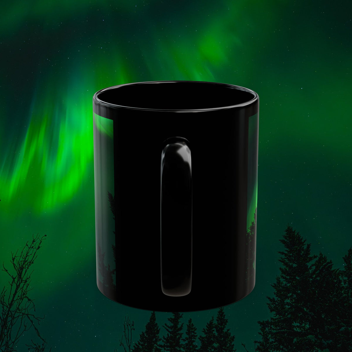 Northern Lights Black Mug