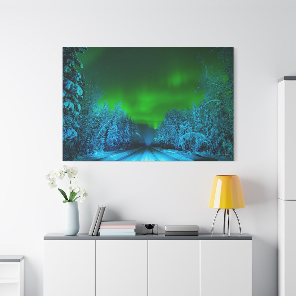 Alaska Aurora Road – Northern Lights Canvas Print