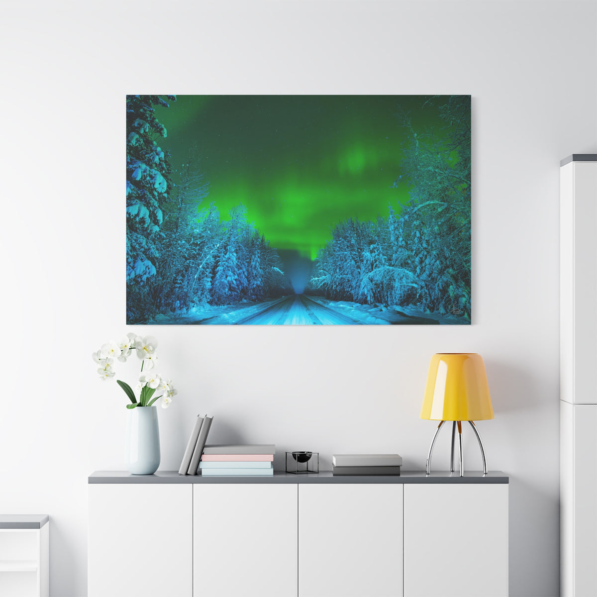 Alaska Aurora Road – Northern Lights Canvas Print