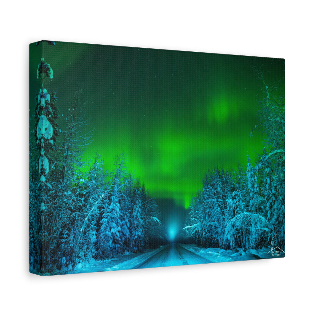 Alaska Aurora Road – Northern Lights Canvas Print