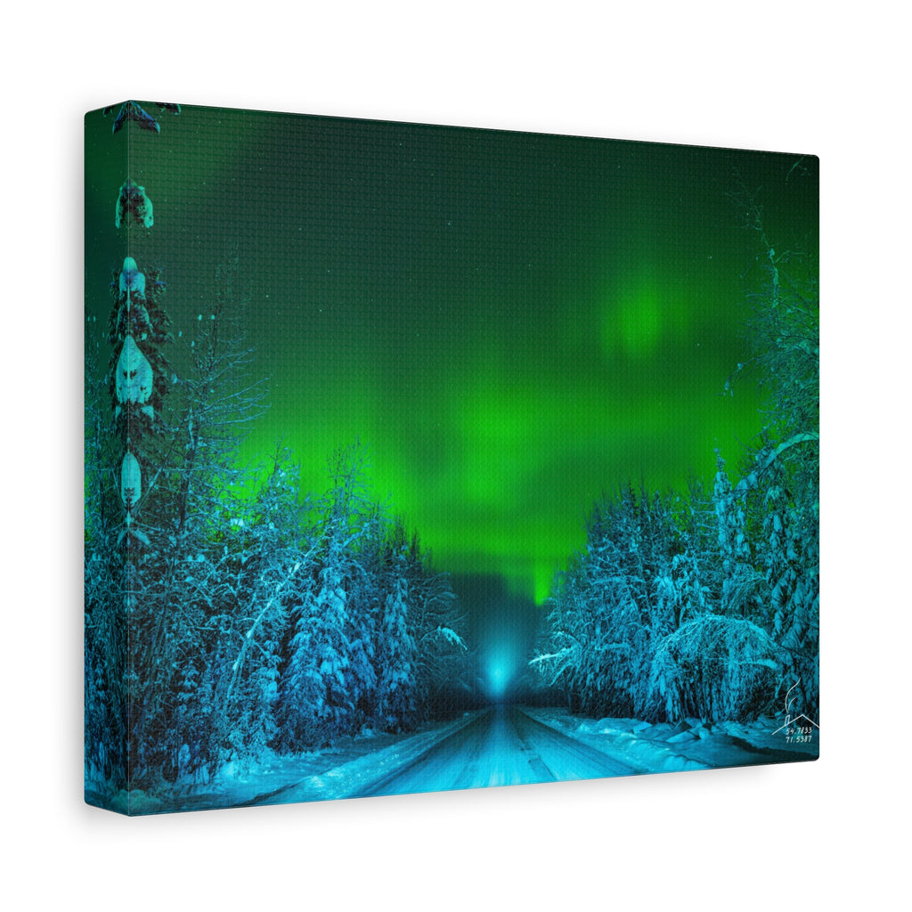 Alaska Aurora Road – Northern Lights Canvas Print