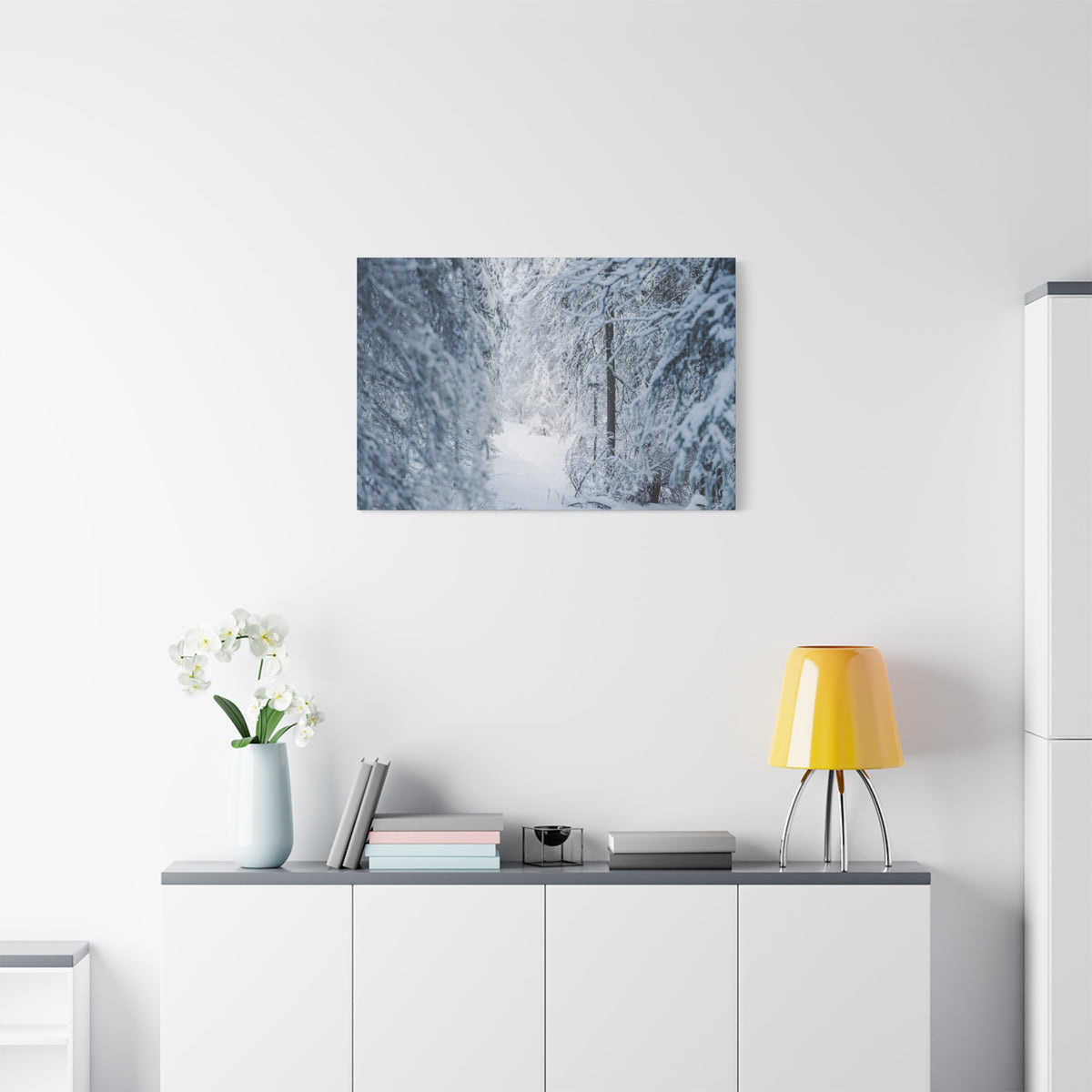 Winter Forest in Alaska Canvas Wall Art | Snowy Landscape Photography