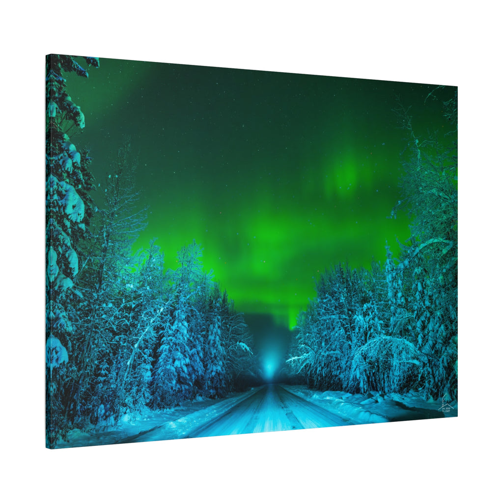 Alaska Aurora Road – Northern Lights Canvas Print