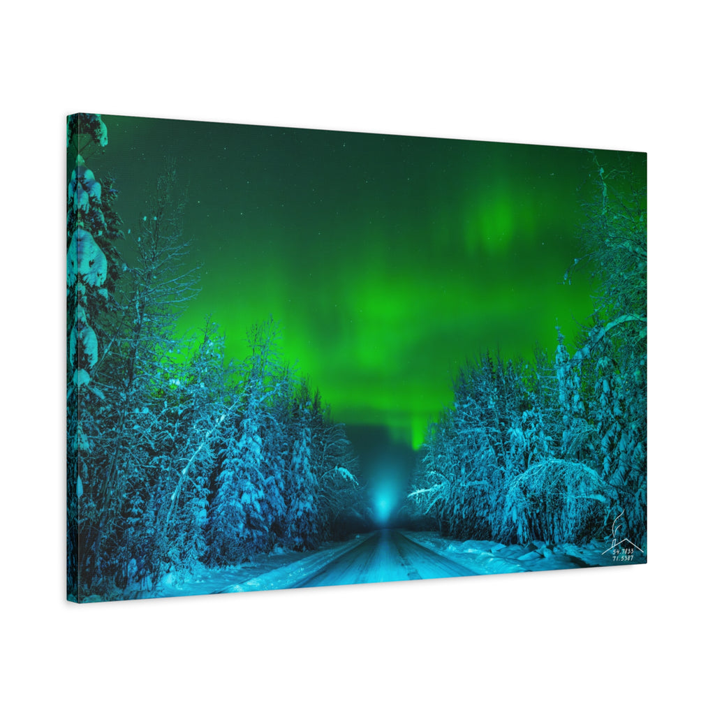 Alaska Aurora Road – Northern Lights Canvas Print