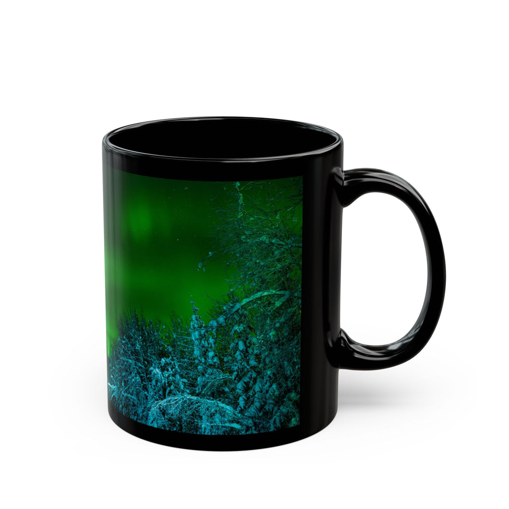 Northern Lights Black Mug | Alaska Aurora Photography