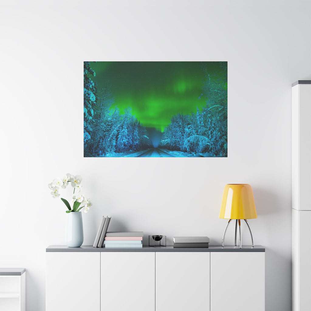 Alaska Aurora Road – Northern Lights Canvas Print