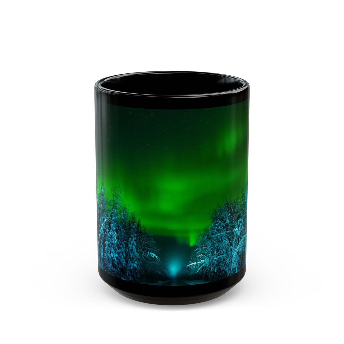 Northern Lights Black Mug | Alaska Aurora Photography