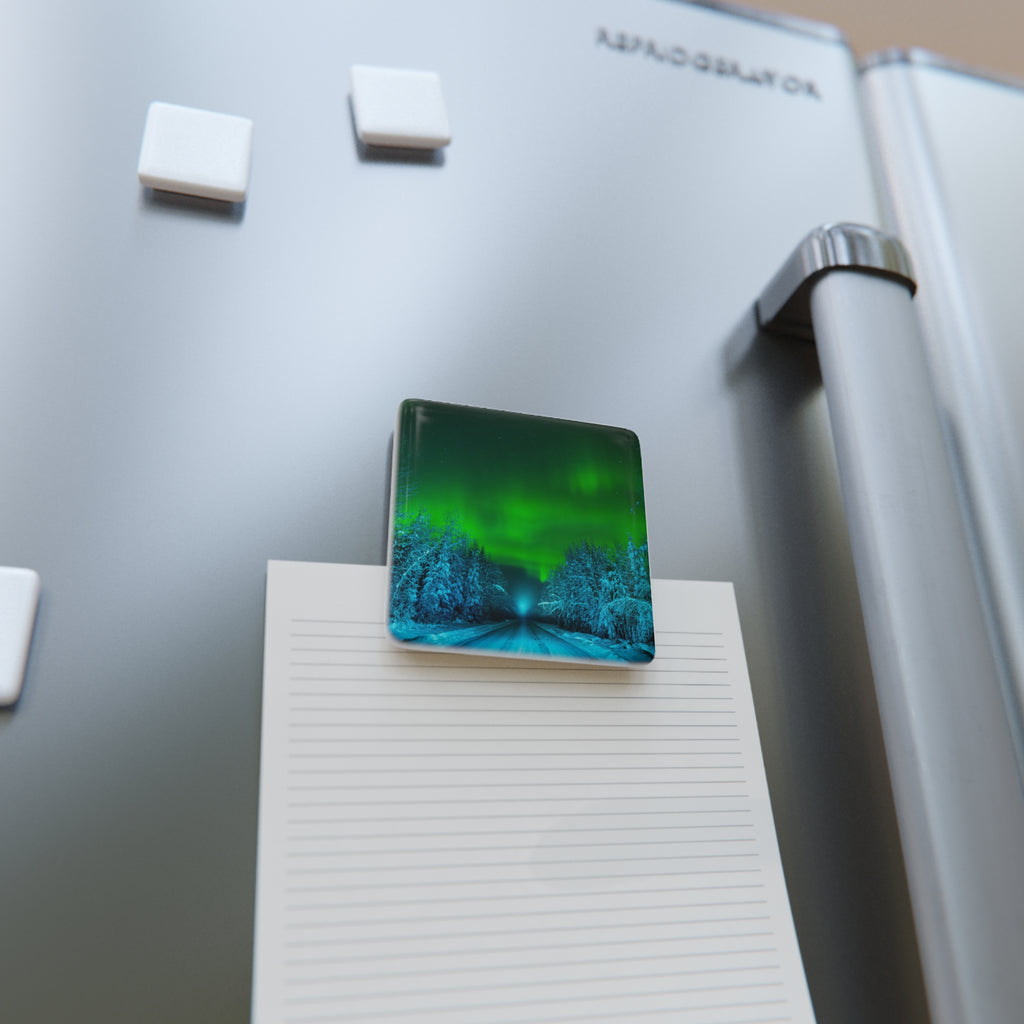 Alaska Northern Lights Porcelain Magnet | Original Aurora Photography