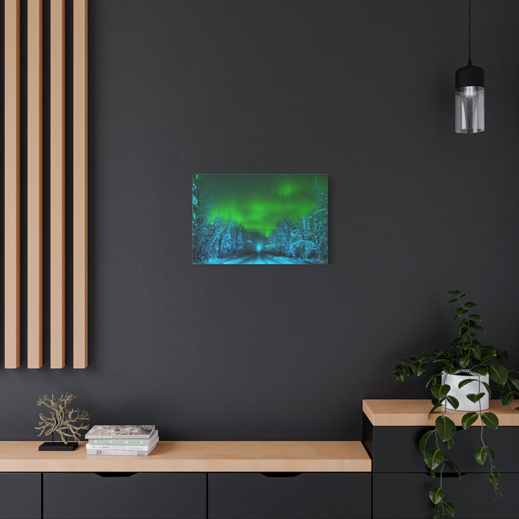 Alaska Aurora Road – Northern Lights Canvas Print