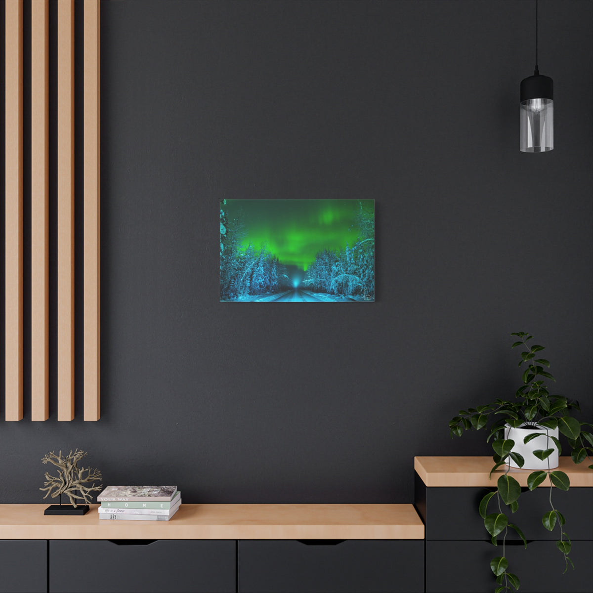 Alaska Aurora Road – Northern Lights Canvas Print