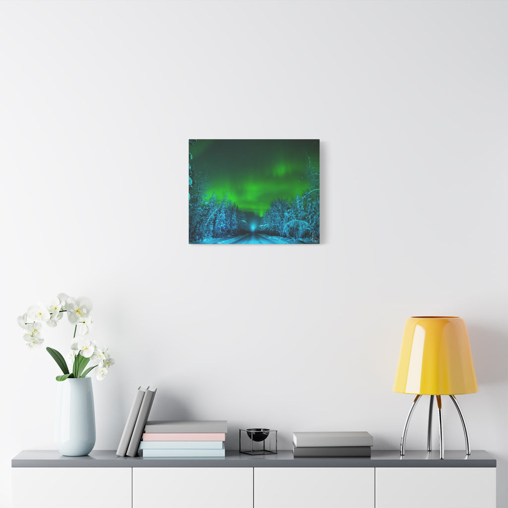 Alaska Aurora Road – Northern Lights Canvas Print