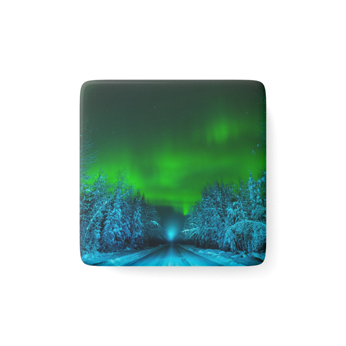 Alaska Northern Lights Porcelain Magnet | Original Aurora Photography