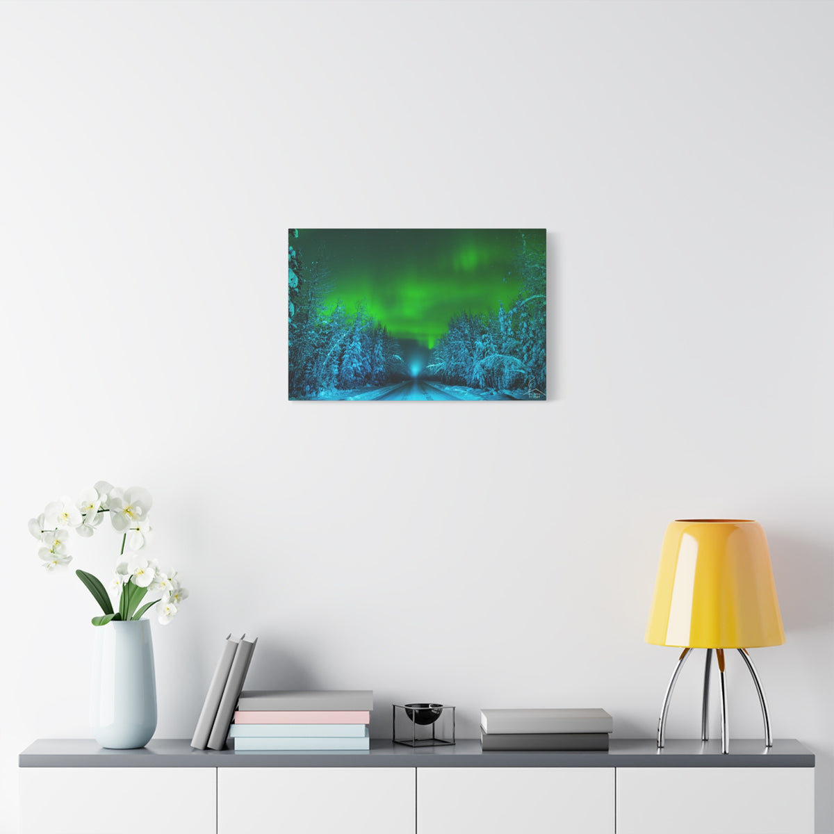 Alaska Aurora Road – Northern Lights Canvas Print