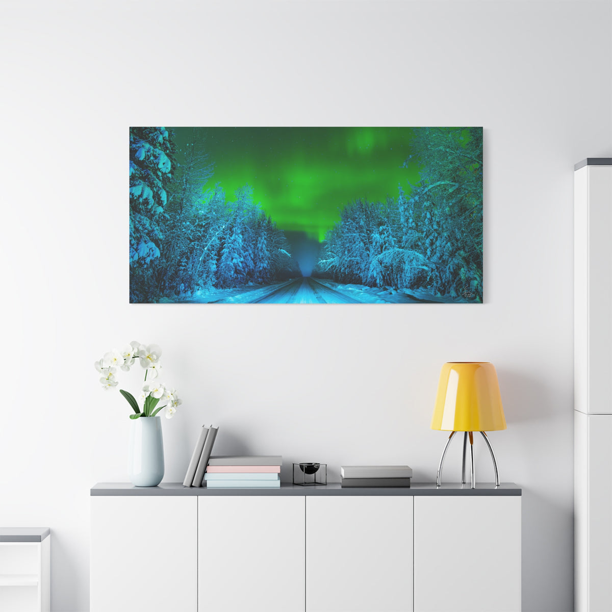 Alaska Aurora Road – Northern Lights Canvas Print