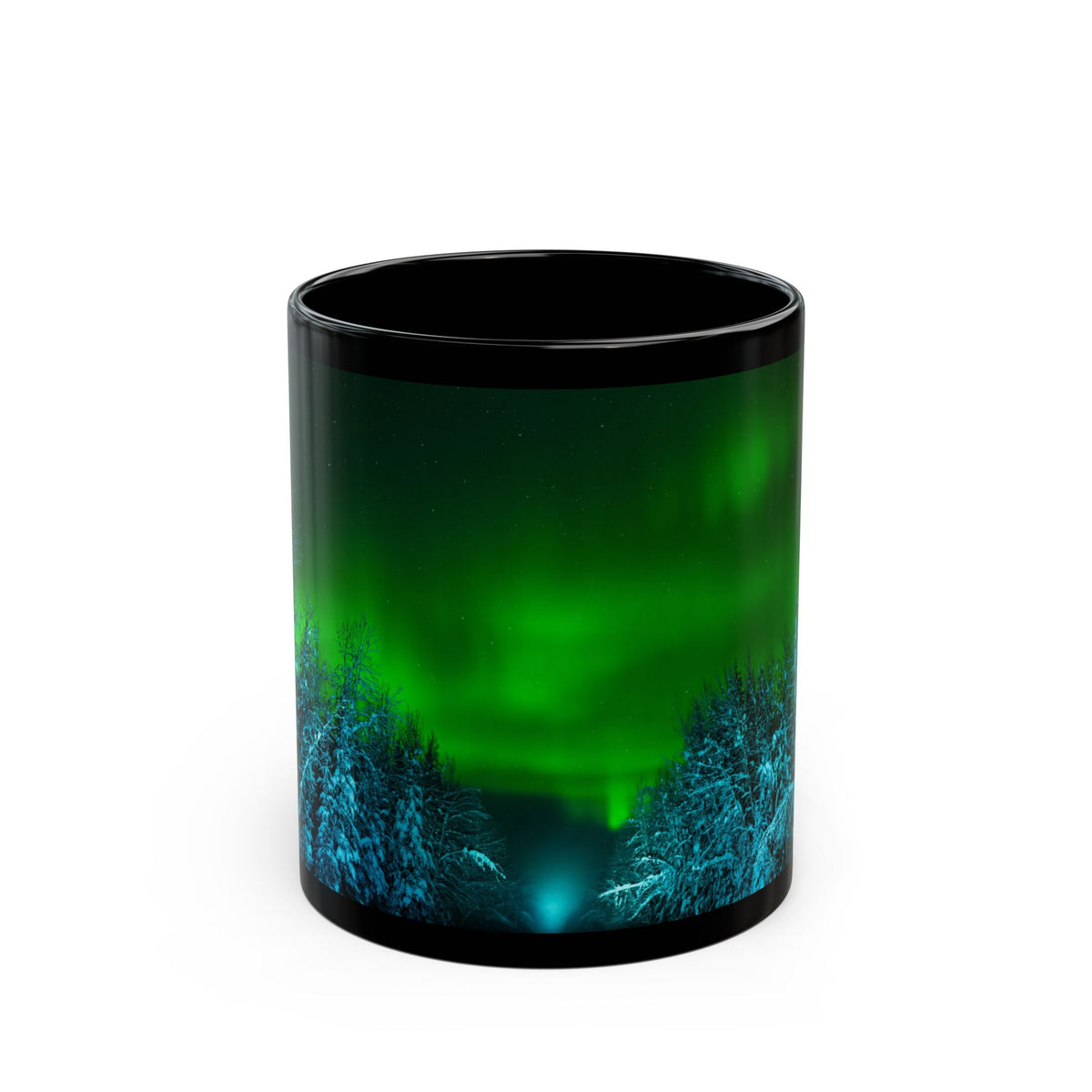 Northern Lights Black Mug | Alaska Aurora Photography