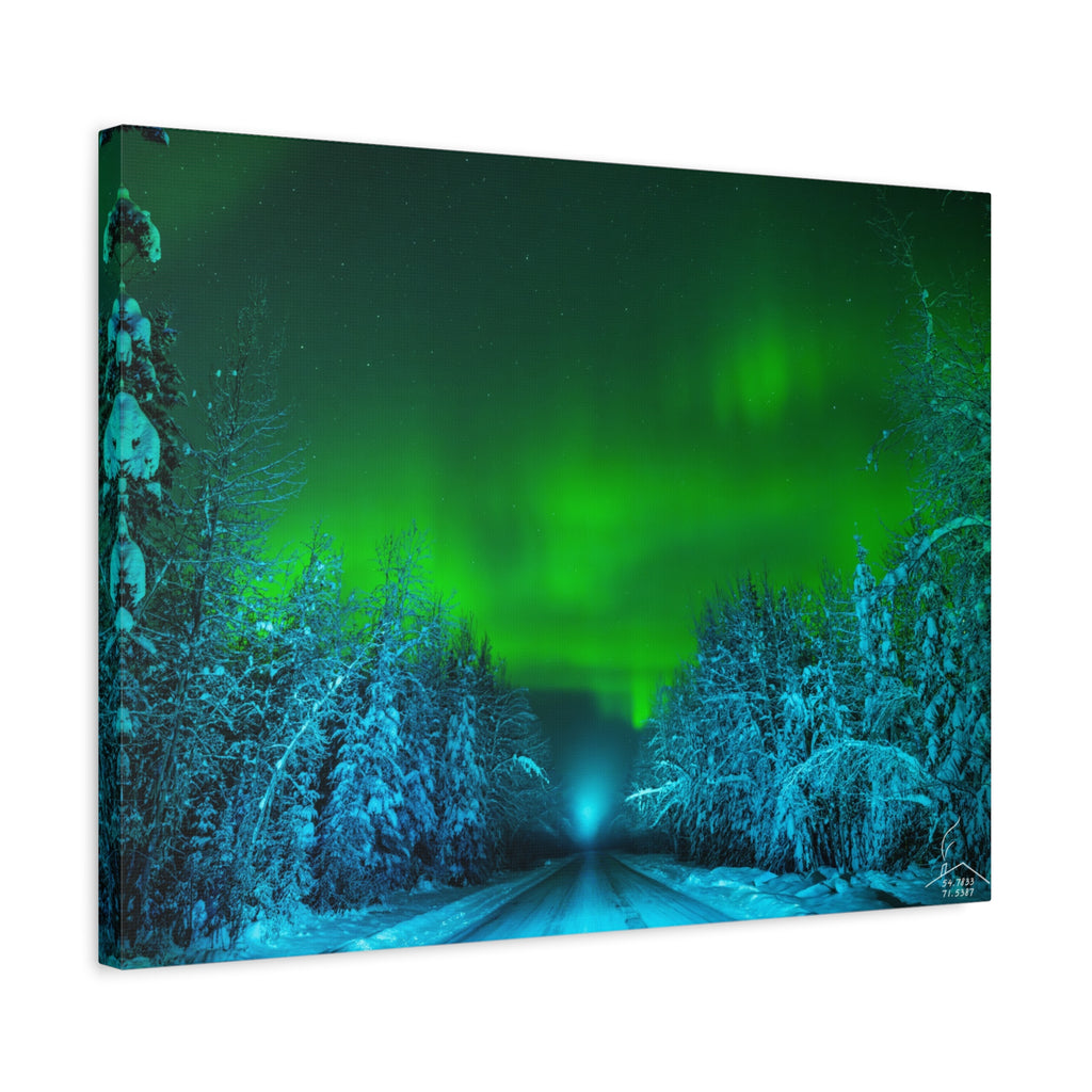 Alaska Aurora Road – Northern Lights Canvas Print