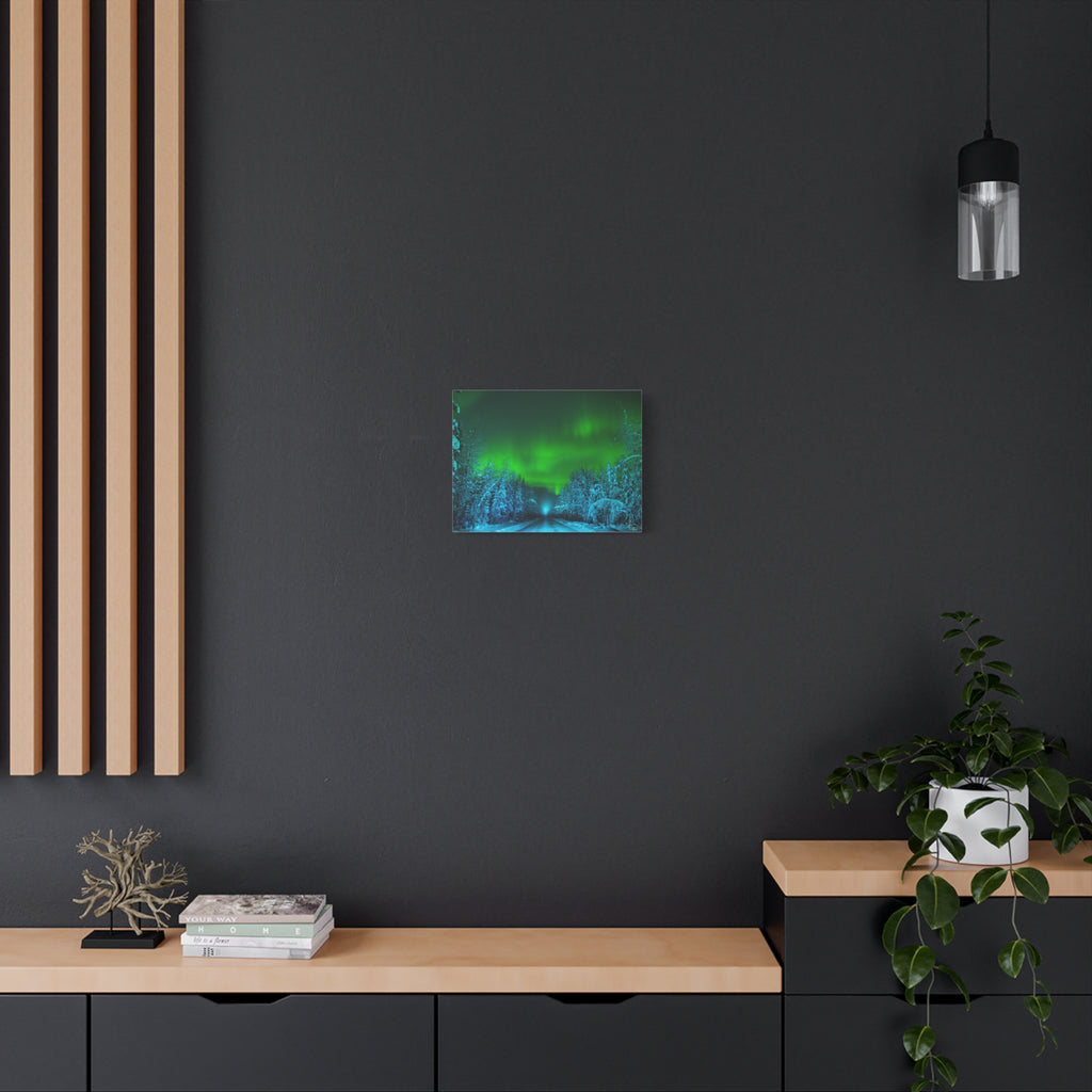 Alaska Aurora Road – Northern Lights Canvas Print