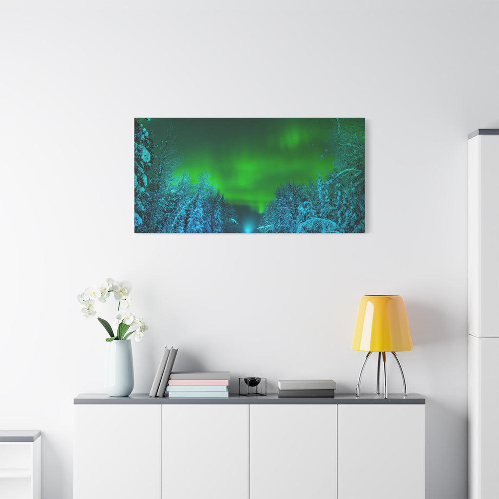 Alaska Aurora Road – Northern Lights Canvas Print