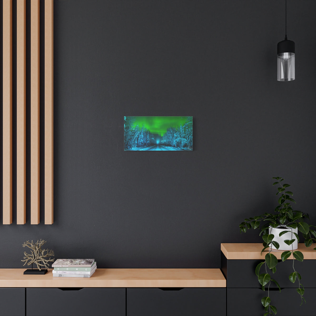 Alaska Aurora Road – Northern Lights Canvas Print