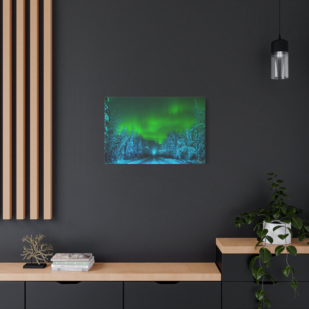 Alaska Aurora Road – Northern Lights Canvas Print