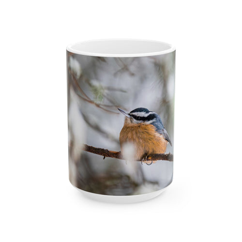 Alaska Red-Breasted Nuthatch Mug | Original Wildlife Photography (11oz, 15oz)