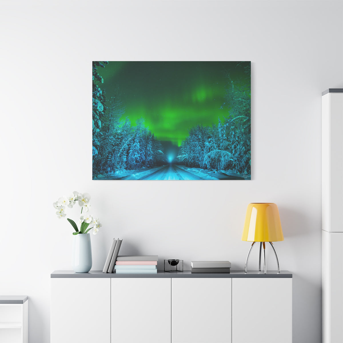Alaska Aurora Road – Northern Lights Canvas Print