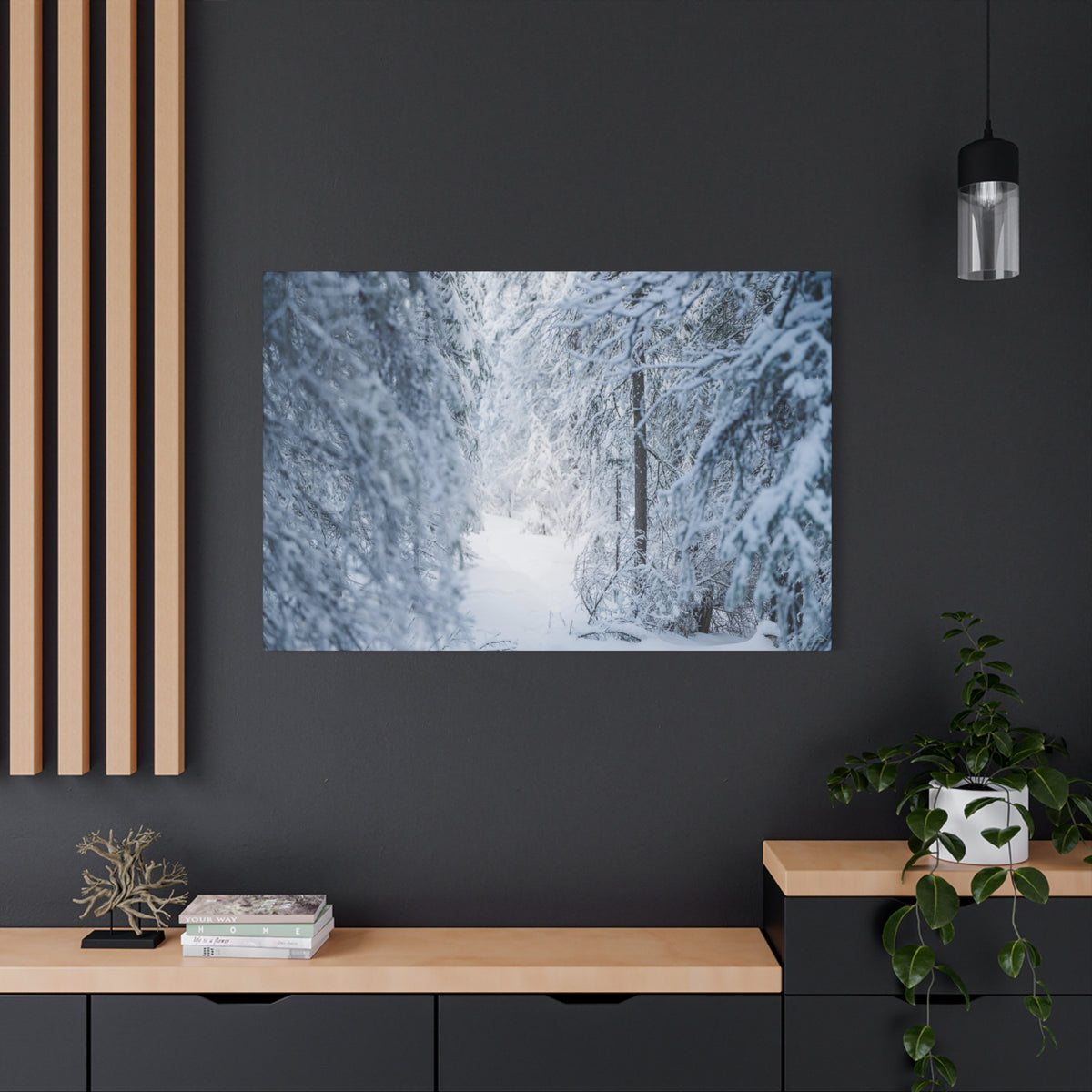 Winter Forest in Alaska Canvas Wall Art | Snowy Landscape Photography