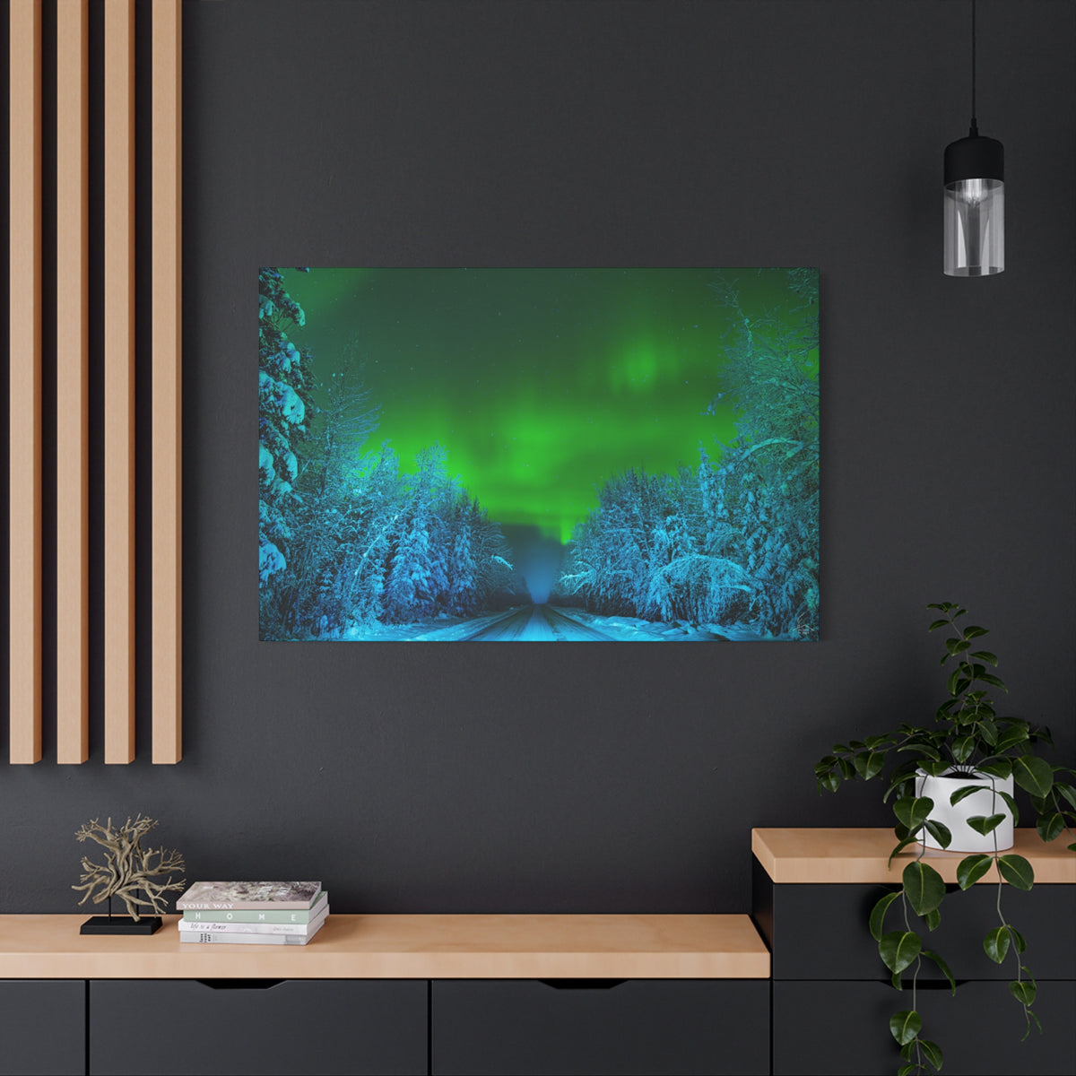 Alaska Aurora Road – Northern Lights Canvas Print