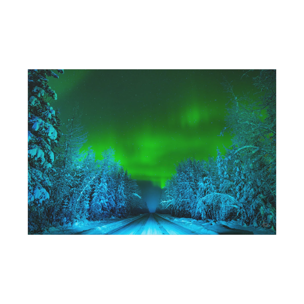 Alaska Aurora Road – Northern Lights Canvas Print