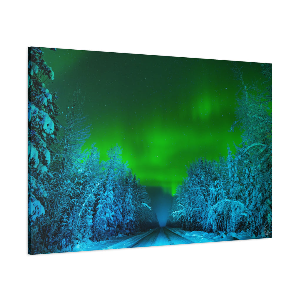 Alaska Aurora Road – Northern Lights Canvas Print