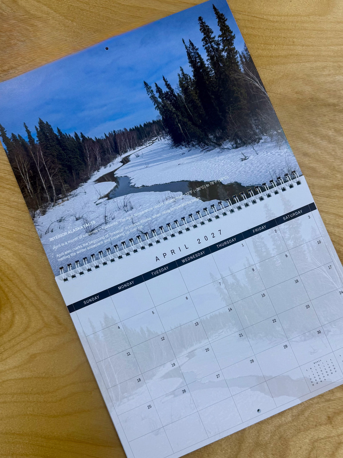 Interior Alaska 2027 Calendar
